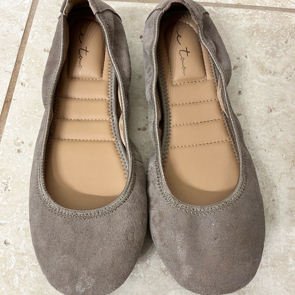 Taupe Suede Ballet Flats